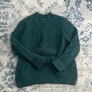 Prana Forest Green Textured Crewneck Sweater